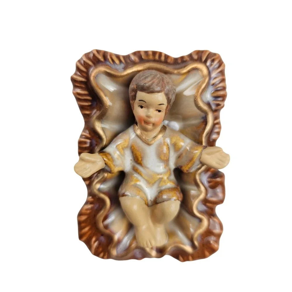 Vintage Nativity‎ Set, 10 Piece Ceramic, Religious Christmas Holiday Decor